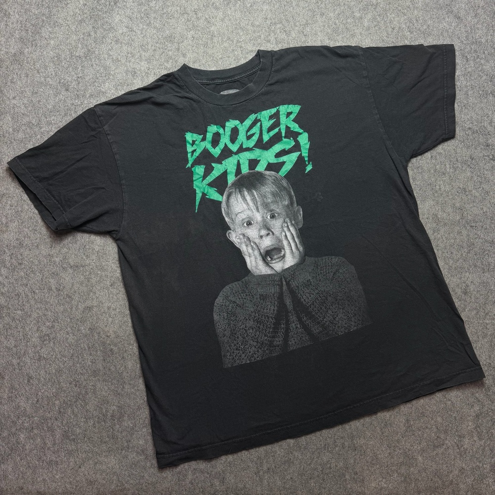 Booger Kids Shirt Mens XL Black Scream Home Alone Graphic Tee Streetwear 90s